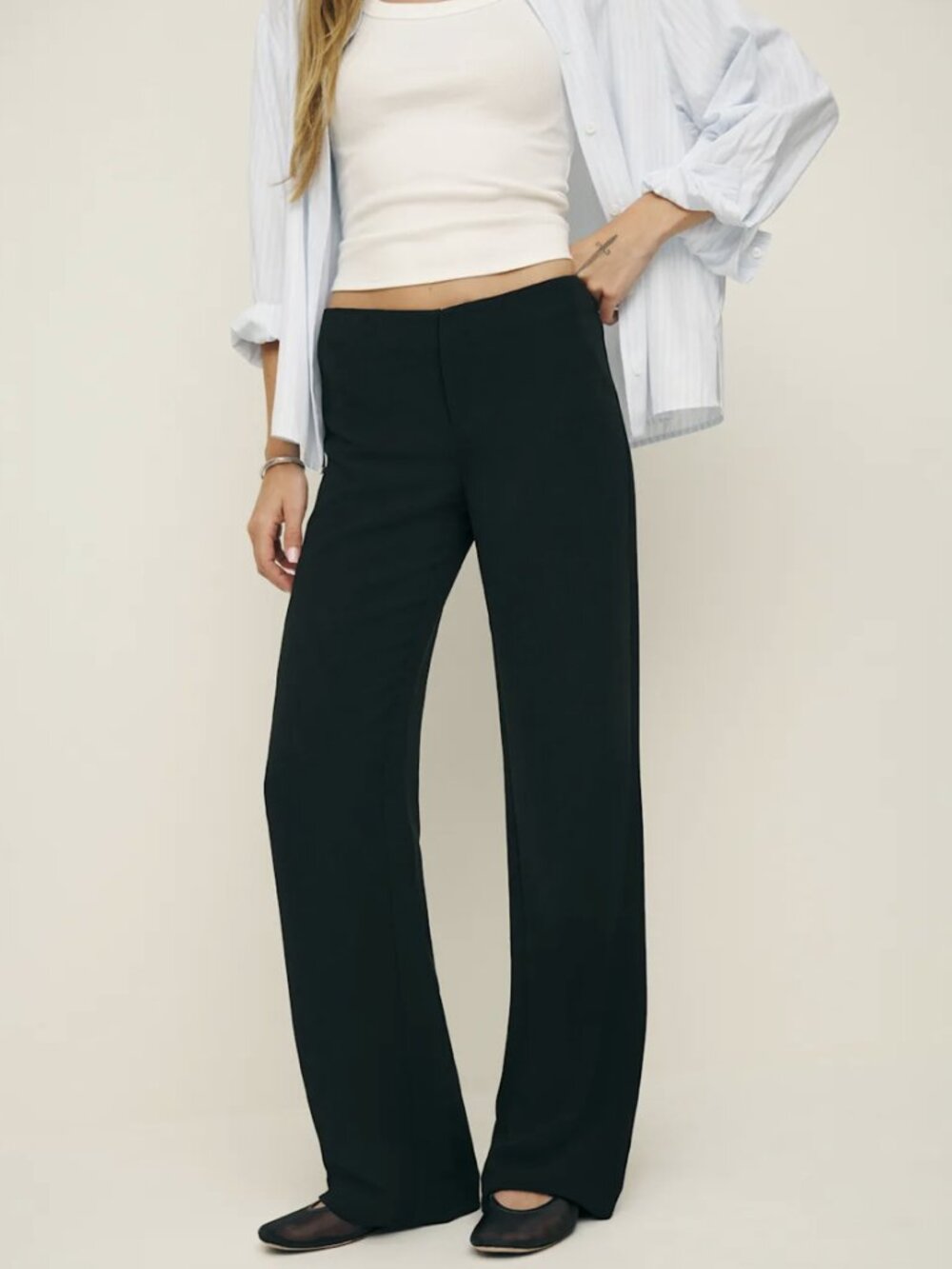 Reformation Vida Linen Pants — Black, Size 6